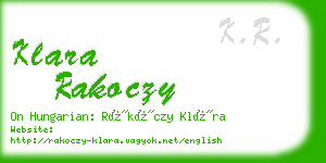 klara rakoczy business card